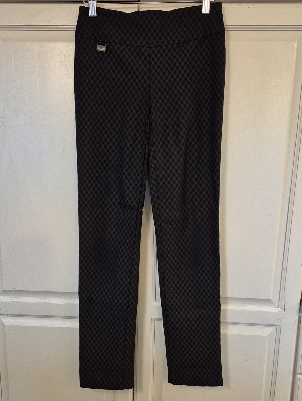 LISETTE Black Diamond-Print Straight Leg Pants